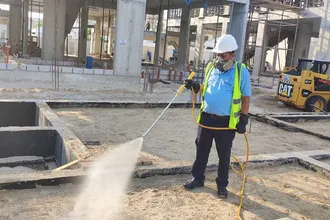 Anti-termite barrier for a new building